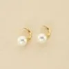 AGATHA FR Boucles D'oreilles Pendantes PEARLY - Perle / Doré -Anneau Soldes 02390127 294 TU 01