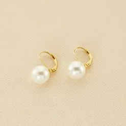 AGATHA FR Boucles D'oreilles Pendantes PEARLY - Perle / Doré