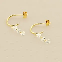 AGATHA FR Créoles PETILLE - Cristal / Doré