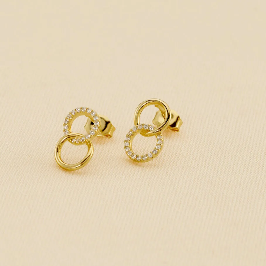 AGATHA FR Boucles D'oreilles Puces RONDOU - Cristal / Doré 3 AGATHA FR Boucles D'oreilles Puces RONDOU - Cristal / Doré