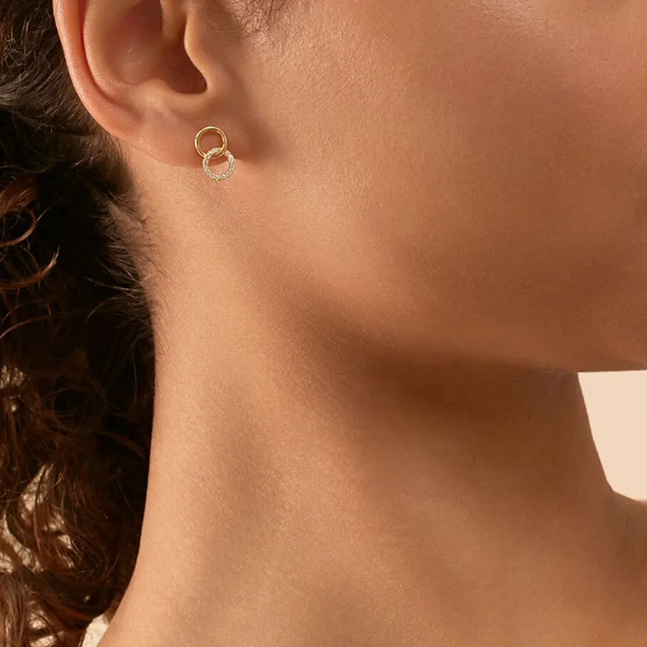 AGATHA FR Boucles D'oreilles Puces RONDOU - Cristal / Doré 4 AGATHA FR Boucles D'oreilles Puces RONDOU - Cristal / Doré – Image 2