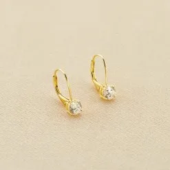 AGATHA FR Boucles D'oreilles Pendantes SOL - Cristal / Doré