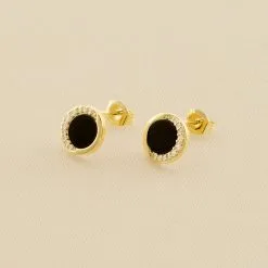 AGATHA FR Boucles D'oreilles Puces MOONONYX - Onyx