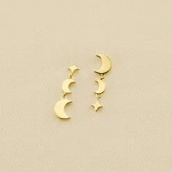 AGATHA FR Boucles D'oreilles Pendantes LUNAISON - Doré