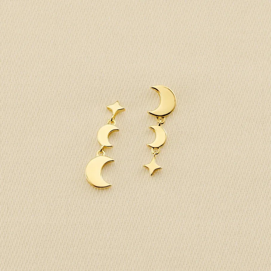 AGATHA FR Boucles D'oreilles Pendantes LUNAISON - Doré 3 AGATHA FR Boucles D'oreilles Pendantes LUNAISON - Doré