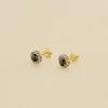 AGATHA FR Boucles D'oreilles Puces IMPERIAL - Noir / Doré -Anneau Soldes 02390269 270 TU 01