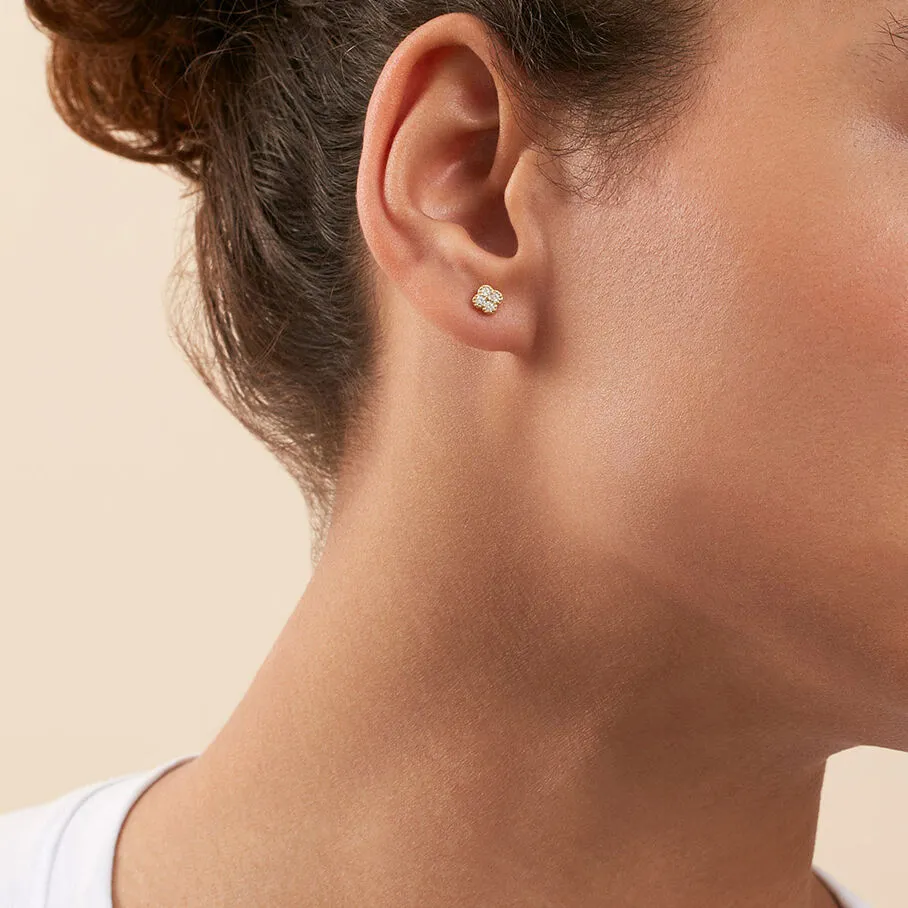 AGATHA FR Boucles D'oreilles Puces BELOVED - Cristal / Doré 4 AGATHA FR Boucles D'oreilles Puces BELOVED - Cristal / Doré – Image 2