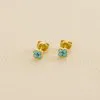 AGATHA FR Boucles D'oreilles Puces BELOVED - Turquoise / Doré 1 AGATHA FR Boucles D'oreilles Puces BELOVED - Turquoise / Doré -Anneau Soldes 02390402 731 TU 01