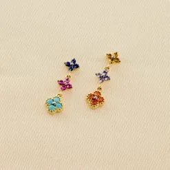 AGATHA FR Boucles D'oreilles Pendantes BELOVED - Multicolore / Doré