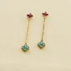 AGATHA FR Boucles D'oreilles Pendantes BELOVED - Multicolore / Doré -Anneau Soldes 02390407 256 TU 01