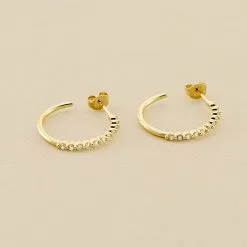 AGATHA FR Créoles BELOVED - Cristal / Doré