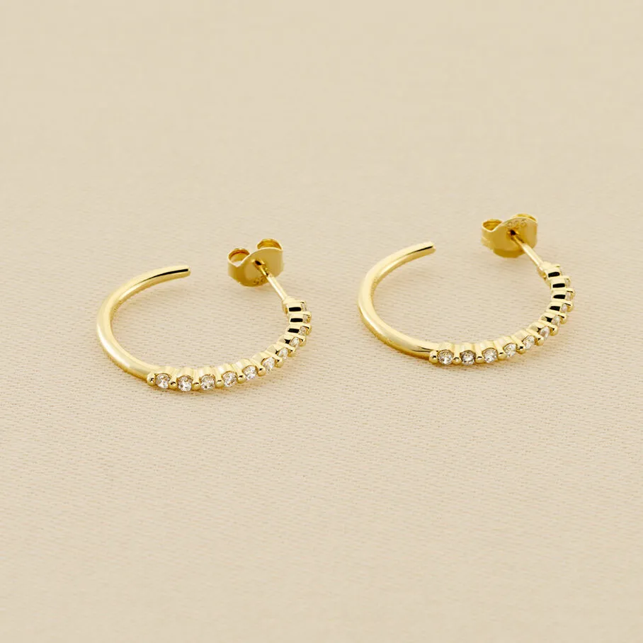 AGATHA FR Créoles BELOVED - Cristal / Doré 3 AGATHA FR Créoles BELOVED - Cristal / Doré