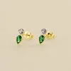 AGATHA FR Boucles D'oreilles Puces ASTRE - Vert / Doré -Anneau Soldes 02390785 658 TU 01