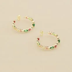 AGATHA FR Créoles ASTRE - Multicolore / Doré