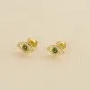 AGATHA FR Boucles D'oreilles Puces LUCKY EYE - Vert / Doré -Anneau Soldes 02390790 658 TU 01