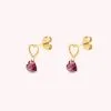 AGATHA FR Boucles D'oreilles Puces BEGUIN - Rouge / Doré 2 AGATHA FR Boucles D'oreilles Puces BEGUIN - Rouge / Doré -Anneau Soldes 02390793 324 TU 01