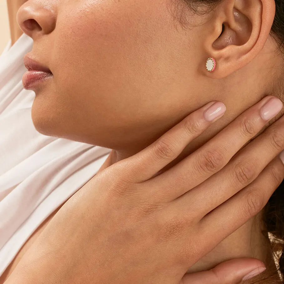 AGATHA FR Boucles D'oreilles Puces ATMA - Nacre /rose 4 AGATHA FR Boucles D'oreilles Puces ATMA - Nacre /rose – Image 2