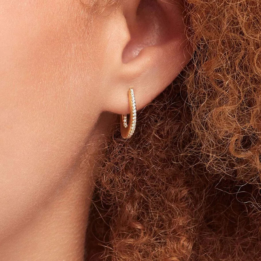 AGATHA FR Créoles GEMINI - Cristal / Doré 4 AGATHA FR Créoles GEMINI - Cristal / Doré – Image 2