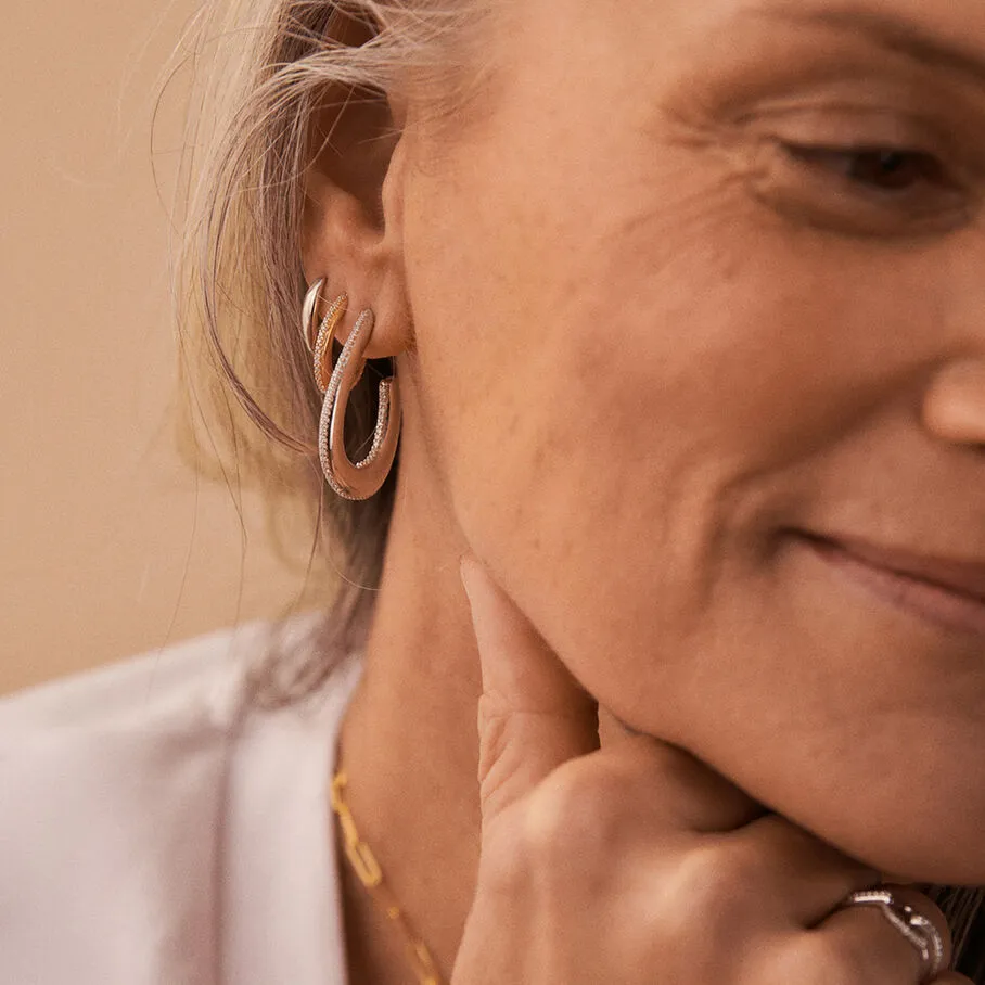 AGATHA FR Créoles GEMINI - Cristal / Doré 5 AGATHA FR Créoles GEMINI - Cristal / Doré – Image 3