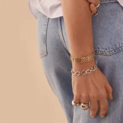 AGATHA FR Bracelet Souple HARMONIE - Argenté -Anneau Soldes 02420729 050 TU M2