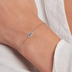 AGATHA FR Bracelet Souple LUCKY EYE - Turquoise / Argenté -Anneau Soldes 02420755 650 TU M1