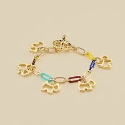 AGATHA FR Bracelet Souple CHIEN - Multicolore / Doré