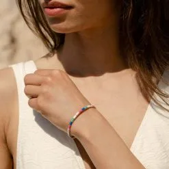 AGATHA FR Jonc BONHEUR - Rose/blanc/bleu -Anneau Soldes 02480229 981 TU M2