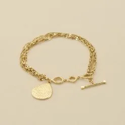 AGATHA FR Bracelet Souple NEBET - Doré