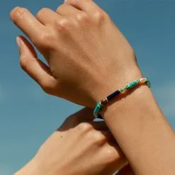 AGATHA FR Bracelet Souple CYCLADES - Bleu / Doré -Anneau Soldes 02480271 109 TU M2