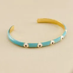 AGATHA FR Jonc CYCLADES - Turquoise / Doré