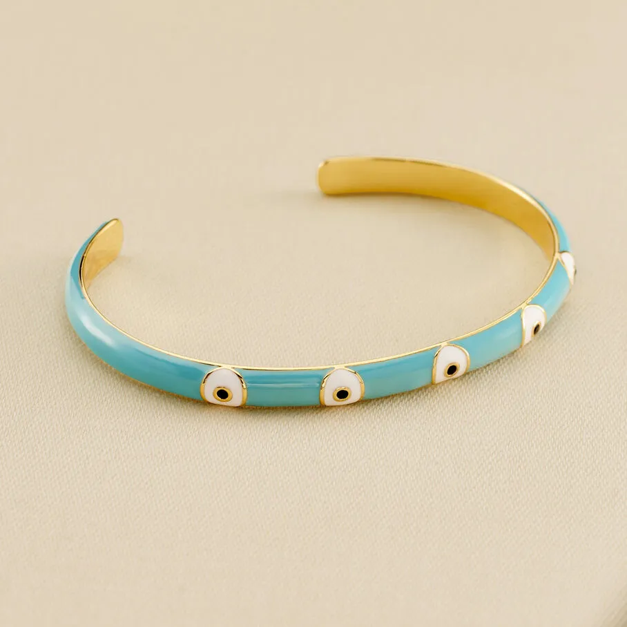 AGATHA FR Jonc CYCLADES - Turquoise / Doré 2 AGATHA FR Jonc CYCLADES - Turquoise / Doré