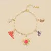 AGATHA FR Bracelet Souple RODEO - Multicolore / Doré -Anneau Soldes 02480280 256 TU 01