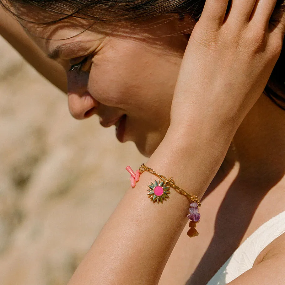 AGATHA FR Bracelet Souple RODEO - Multicolore / Doré 5 AGATHA FR Bracelet Souple RODEO - Multicolore / Doré – Image 3