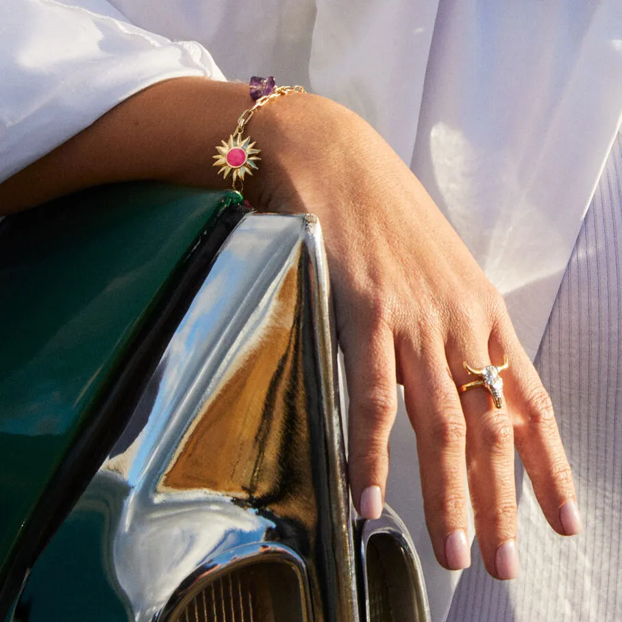 AGATHA FR Bracelet Souple RODEO - Multicolore / Doré 6 AGATHA FR Bracelet Souple RODEO - Multicolore / Doré – Image 4