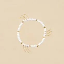 AGATHA FR Bracelet Souple RODEO - Blanc / Doré
