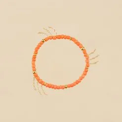 AGATHA FR Bracelet Souple RODEO - Orange / Doré