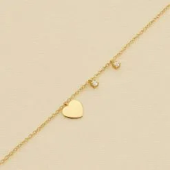 AGATHA FR Bracelet Souple CORAZON - Cristal / Doré