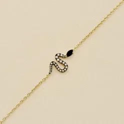 AGATHA FR Bracelet Souple SNAKY - Cristal / Gun