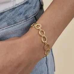 AGATHA FR Bracelet Souple HARMONIE - Doré -Anneau Soldes 02490036 157 TU M2