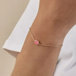 AGATHA FR Bracelet Souple ATMA - Nacre /rose -Anneau Soldes 02490079 642 TU M2