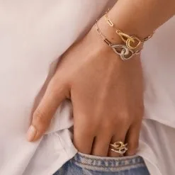 AGATHA FR Bracelet Souple GEMINI - Cristal / Doré 7 AGATHA FR Bracelet Souple GEMINI - Cristal / Doré -Anneau Soldes 02490080 137 TU M2