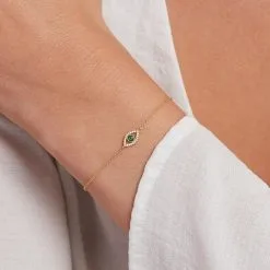 AGATHA FR Bracelet Souple LUCKY EYE - Vert / Doré 8 AGATHA FR Bracelet Souple LUCKY EYE - Vert / Doré -Anneau Soldes 02490085 658 TU M1