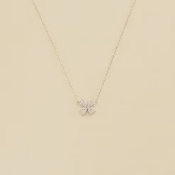 AGATHA FR Collier Ras Du Cou TREFLE - Cristal / Argenté