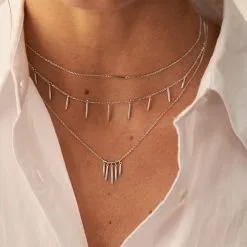 AGATHA FR Collier Mi-long RADIEUX - Argenté -Anneau Soldes 02623711 050 TU M2