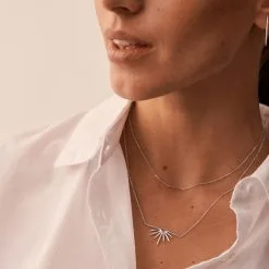 AGATHA FR Collier Mi-long RADIEUX - Argenté -Anneau Soldes 02623713 050 TU M2