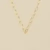 AGATHA FR Collier Mi-long CHAIN - Doré -Anneau Soldes 02651376 157 TU 01