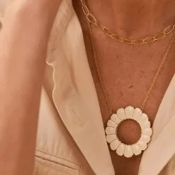 AGATHA FR Collier Mi-long CHAIN - Doré -Anneau Soldes 02651376 157 TU M2