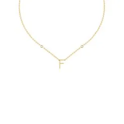 AGATHA FR Collier Ras Du Cou LETTRE F - Cristal / Doré