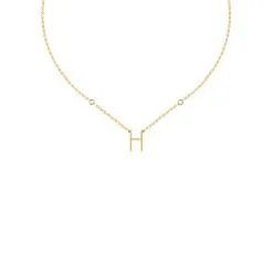 AGATHA FR Collier Ras Du Cou LETTRE H - Cristal / Doré