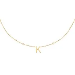 AGATHA FR Collier Ras Du Cou LETTRE K - Cristal / Doré
